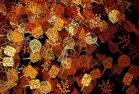 Dark Red vector elegant pattern with trees, branches. Illustrazione stock