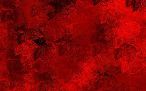Dark Red vector natural background with flowers. Stock Illustration