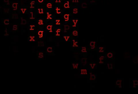Dark red vector pattern with ABC symbols. Stock Illustration