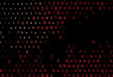 Dark red vector pattern with ABC symbols. Stock Illustration