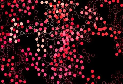 Dark Red vector pattern with artificial intelligence network. Illustrazione stock
