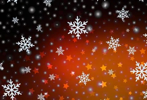 Dark Red vector pattern with christmas snowflakes, stars. Stock Illustration