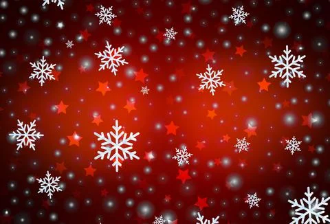 Dark Red vector pattern with christmas snowflakes, stars. 스톡 일러스트