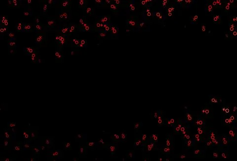 Dark red vector pattern with gender elements. Stock Illustration