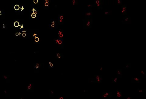 Dark red vector pattern with gender elements. Illustrazione stock
