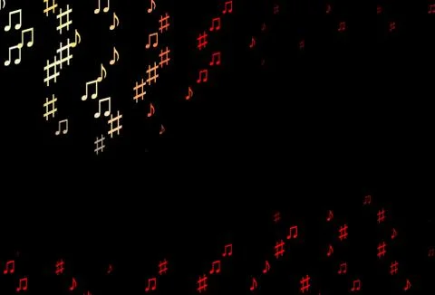 Dark Red vector pattern with music elements. Stock Illustration