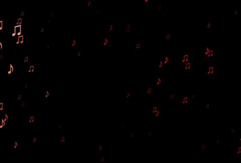 Dark Red vector pattern with music elements. Stock Illustration