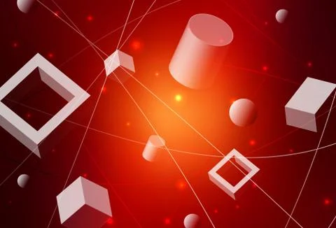 Dark Red vector pattern with polygonal style with circles. Stock Illustration