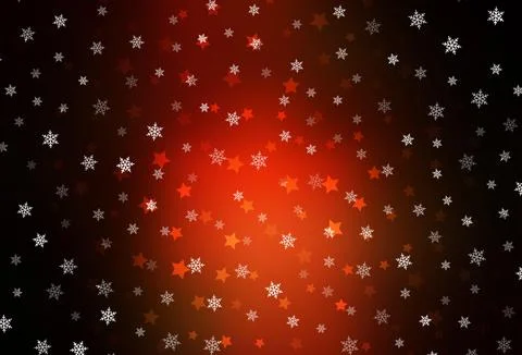 Dark Red vector template with ice snowflakes, stars. Stock Illustration