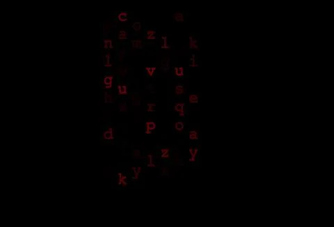 Dark red vector template with isolated letters. Stock Illustration