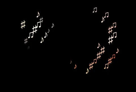 Dark Red vector texture with musical notes. Illustrazione stock