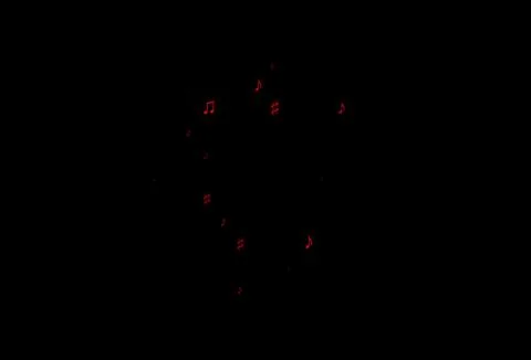 Dark Red vector texture with musical notes. Illustrazione stock