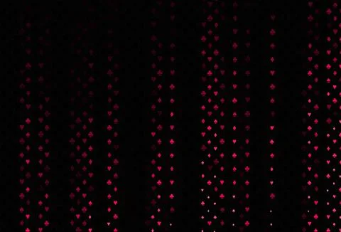 Dark red vector texture with playing cards. 스톡 일러스트
