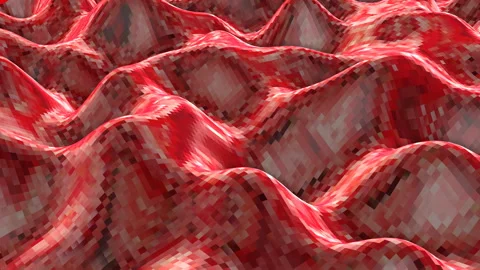Dark red wave smooth surface. abstract animation looping background. 3d render 스톡 동영상 139503018
