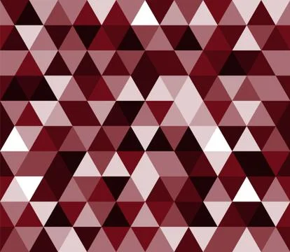 Dark red white black triangular seamless pattern. Geometric vector background Stock Illustration