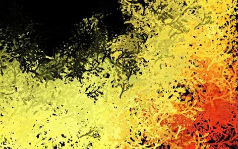 Dark Red, Yellow vector abstract backdrop with trees, branches. Stock Illustration
