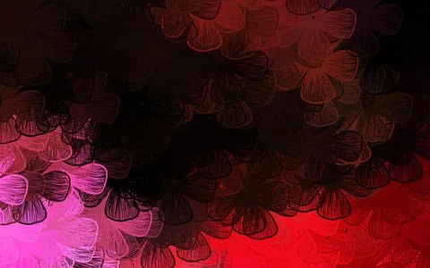 Dark Red, Yellow vector abstract backdrop with trees, branches. Stock Illustration