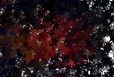 Dark Red, Yellow vector backdrop with small and big stars. Stock Illustration
