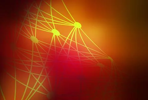 Dark Red, Yellow vector backdrop with artificial intelligence data. Stock Illustration