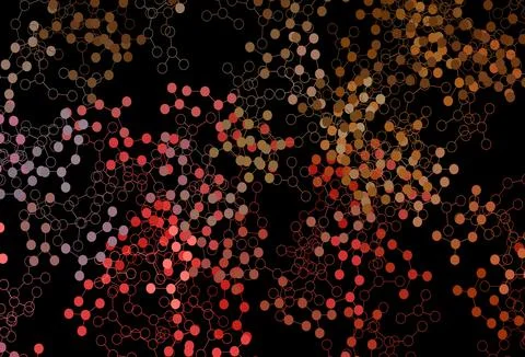 Dark Red, Yellow vector backdrop with artificial intelligence data. Stock Illustration