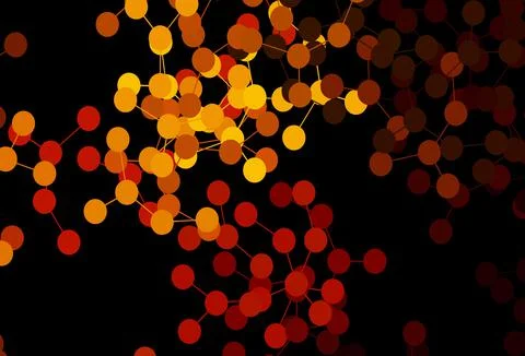 Dark Red, Yellow vector backdrop with artificial intelligence data. Stock Illustration