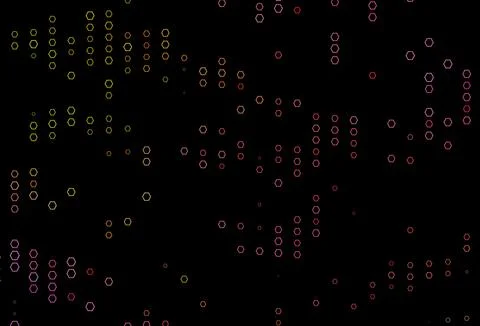 Dark Red, Yellow vector background with hexagons. Illustrazione stock