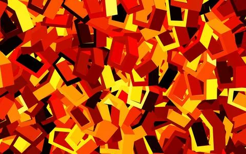 Dark Red, Yellow vector background with set of hexagons. Illustrazione stock