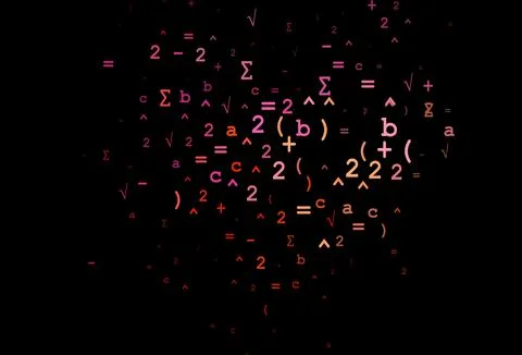 Dark Red, Yellow vector cover with math elements. 스톡 일러스트