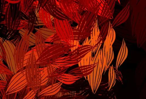 Dark Red, Yellow vector doodle pattern with leaves. Illustrazione stock