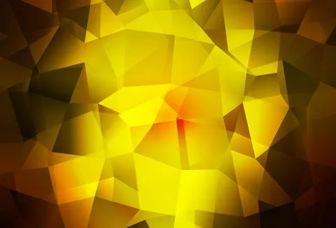 Dark Red, Yellow vector gradient triangles texture. Stock Illustration