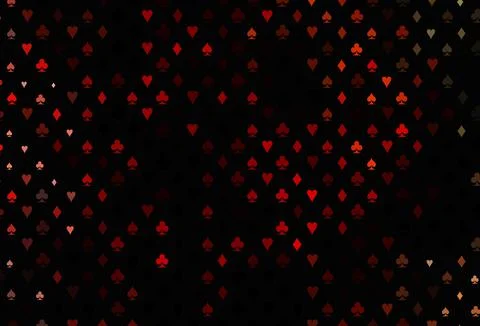 Dark red, yellow vector layout with elements of cards. Illustrazione stock