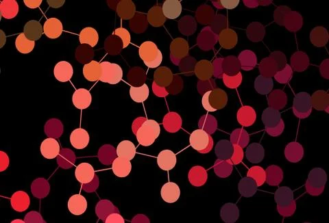 Dark Red, Yellow vector pattern with artificial intelligence network. Stock Illustration