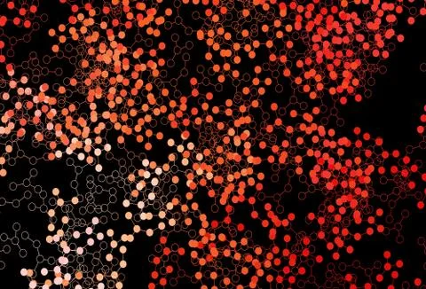 Dark Red, Yellow vector pattern with artificial intelligence network. Stockillustratie
