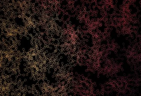 Dark Red, Yellow vector pattern with artificial intelligence network. Illustrazione stock