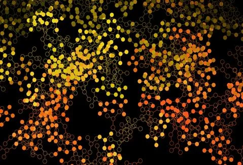 Dark Red, Yellow vector pattern with artificial intelligence network. Stockillustratie