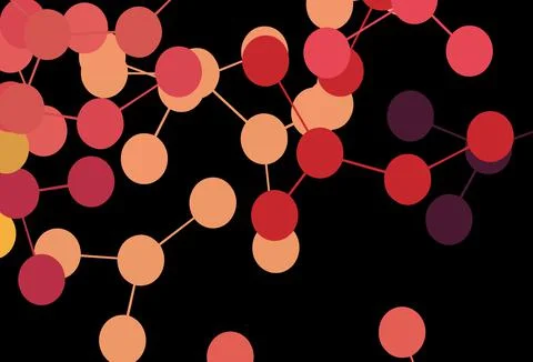 Dark Red, Yellow vector pattern with artificial intelligence network. Stock Illustration