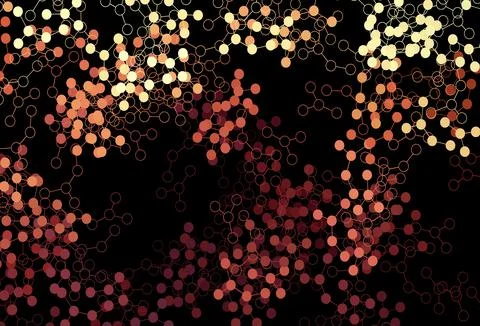 Dark Red, Yellow vector pattern with artificial intelligence network. イラスト素材