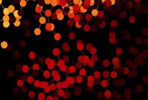 Dark Red, Yellow vector pattern with artificial intelligence network. Stock Illustration