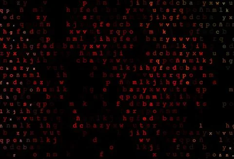 Dark red, yellow vector pattern with ABC symbols. Stock Illustration