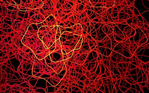 Dark Red, Yellow vector pattern with random forms. Illustrazione stock