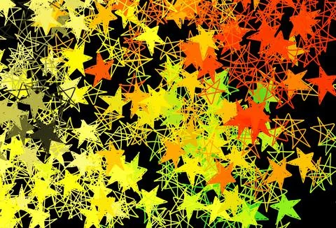 Dark Red, Yellow vector pattern with christmas snowflakes, stars. Illustrazione stock