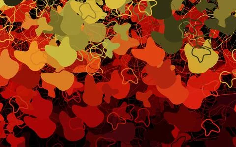 Dark Red, Yellow vector pattern with random forms. Stock Illustration
