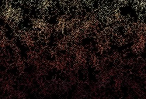 Dark Red, Yellow vector pattern with artificial intelligence network. Stock Illustration