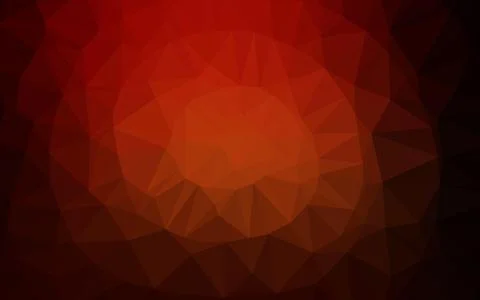 Dark Red, Yellow vector shining triangular background. Stockillustratie
