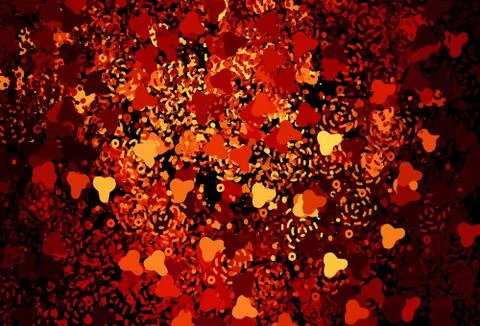 Dark Red, Yellow vector texture with abstract forms. Stock Illustration