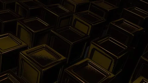 Dark Reflective Geometric Cubes Abstract Motion Graphics Loop - Dynamic Met.. Stock Footage 331119111