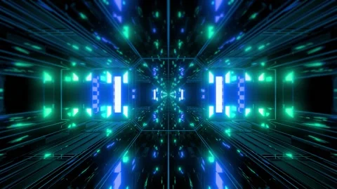 Dark reflective scifi tunnel background with a nice glow illustration 3d. Stock Footage 160834127
