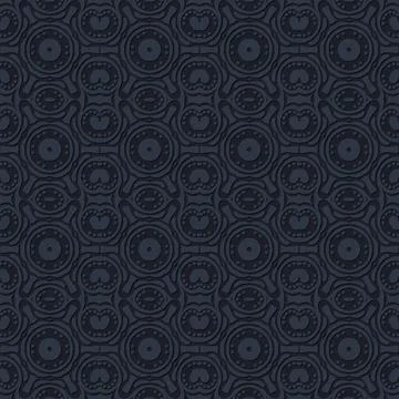 Dark, repeating geometric pattern, textile design, background texture Stock Illustration