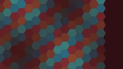 Dark Rich hexagon geometric pattern background rippling loop Stock Footage 342643169