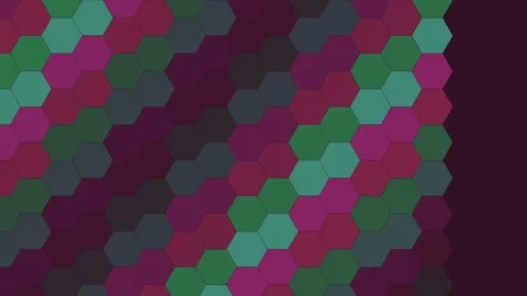 Dark Rich hexagon geometric pattern background flowing loop Stock Footage 342643360